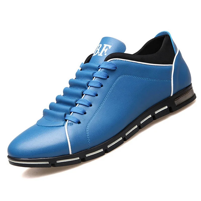 Solid Leather Sneakers (Round Toe Light)