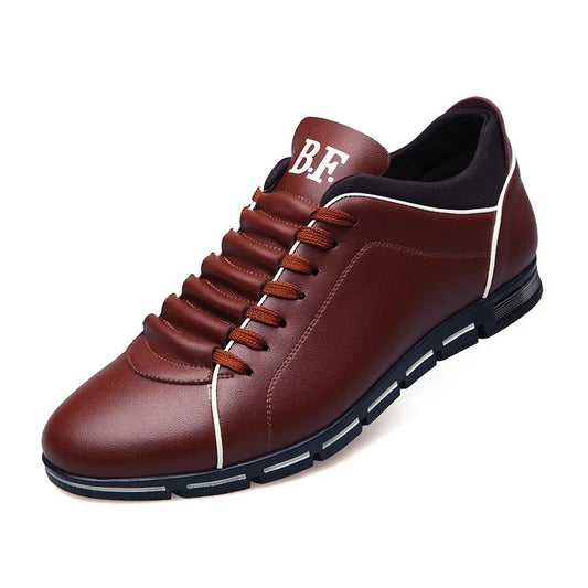 Solid Leather Sneakers (Round Toe Light)